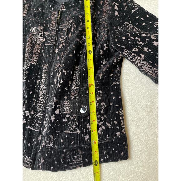 Christopher & Banks Women's Velvet Metallic Whimsygoth Office Jacket L Black - Picture 10 of 11